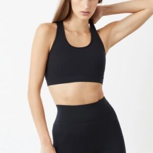 All Access Front Row Black Racerback Sports Bra sz S